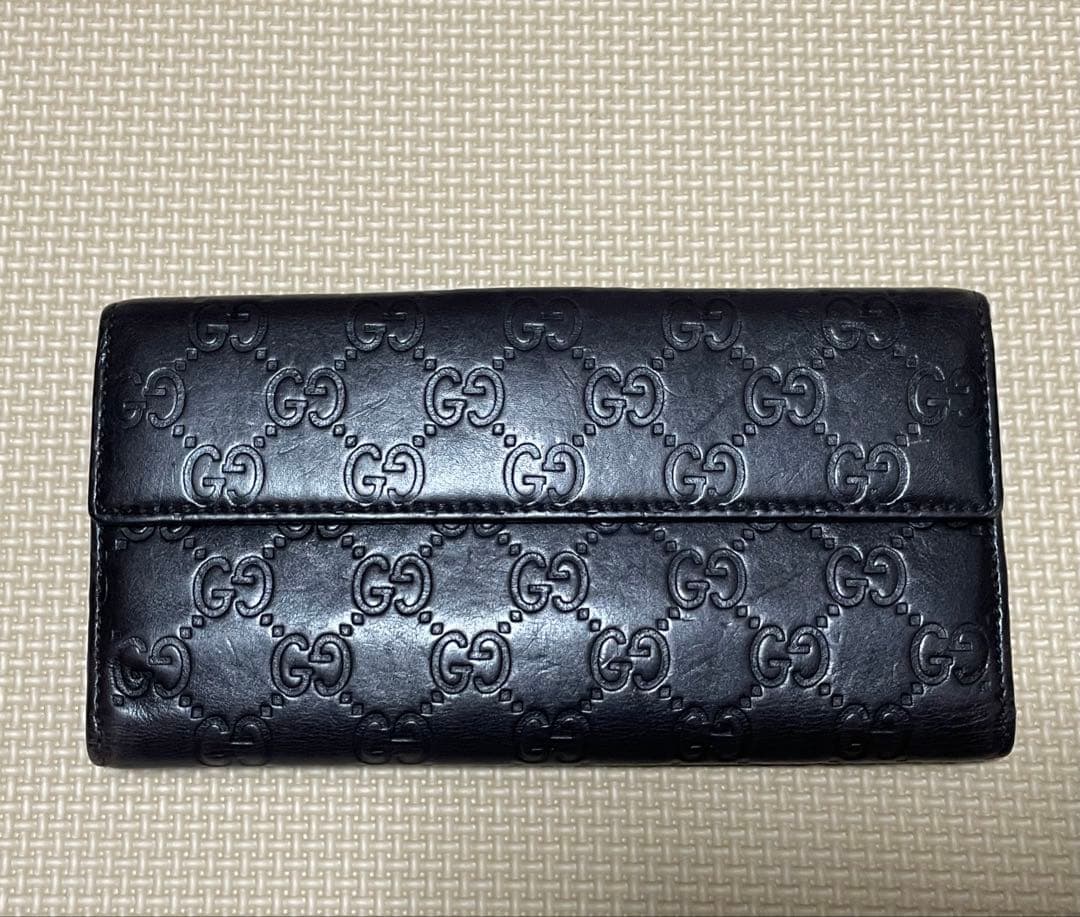 GUCCI グッチ 長財布 シマ ラブリーハート ハート GG ロゴ ブラック