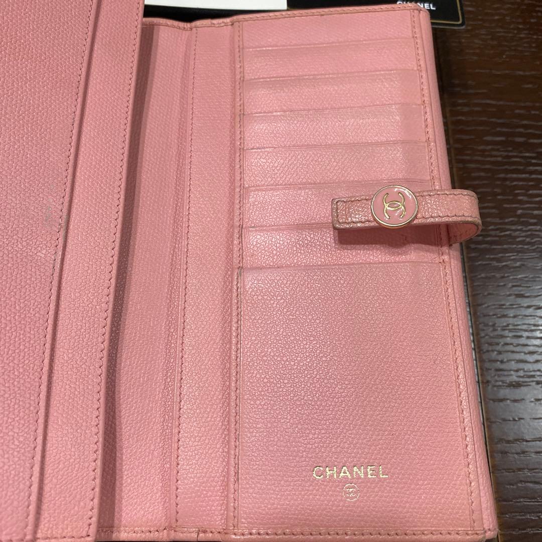 CHANEL ピンク レザー 長財布