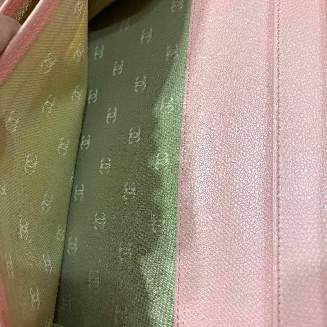 CHANEL ピンク レザー 長財布