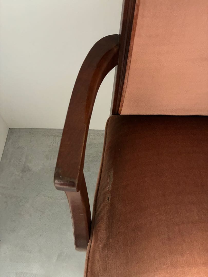 職人仕事が美しい　アンティークチェア　ピンク　ビンテージ　マルニ木工