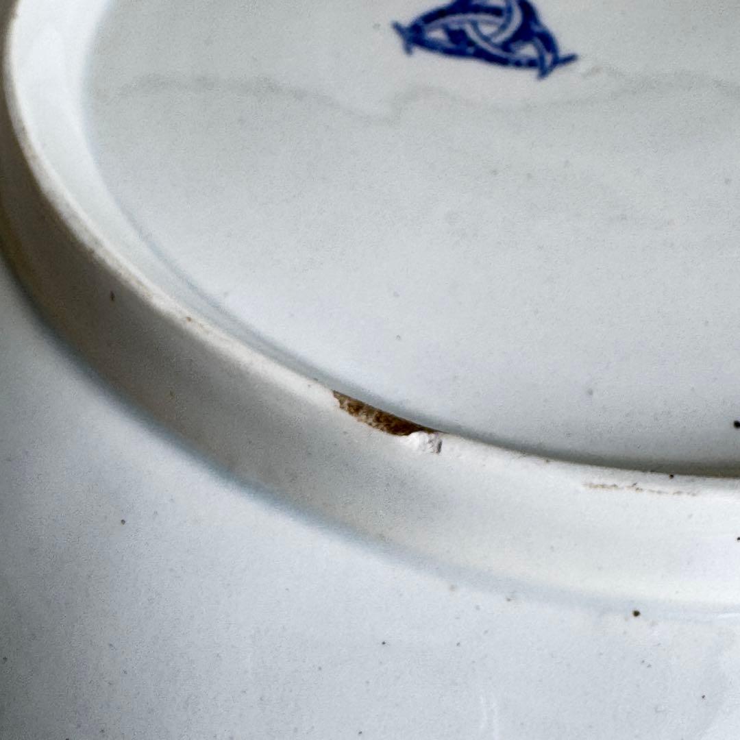 希少　フランスアンティーク　ボルドー窯　サラダディエ　輪花皿