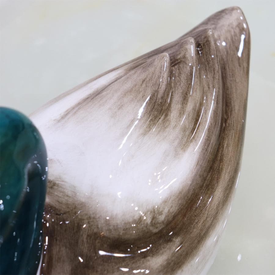 陶器 動物 鴨 マガモ 置物 イタリア製 AHURA