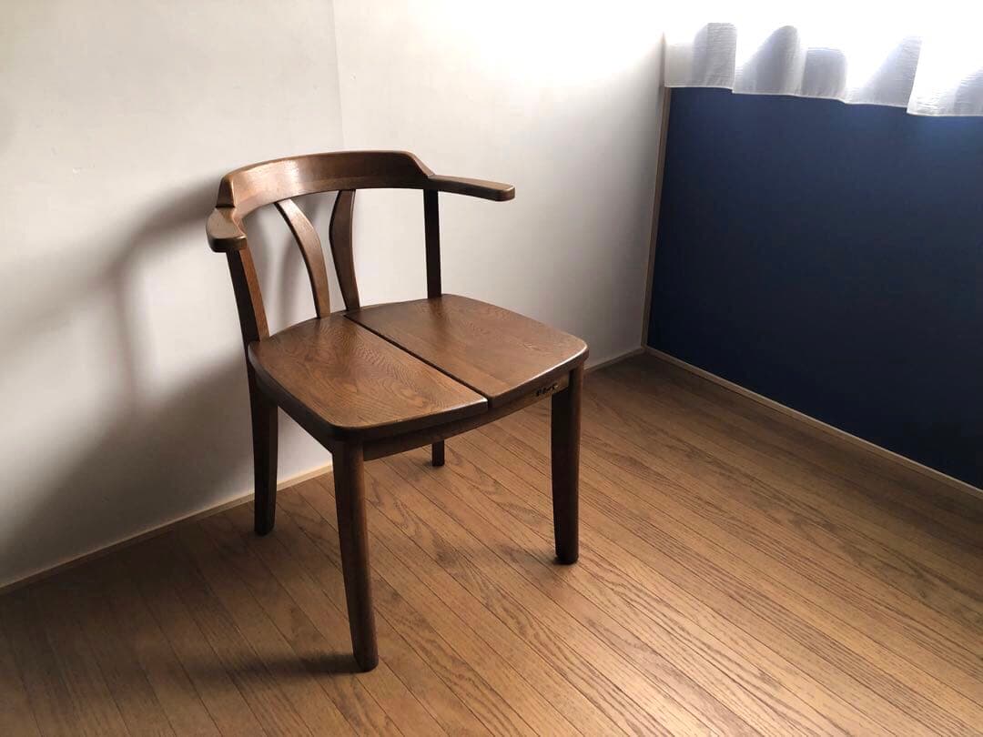 飛騨家具 浜本工芸 アームチェア② 肘掛け 安楽椅子 楢無垢材 古民家 民藝家具