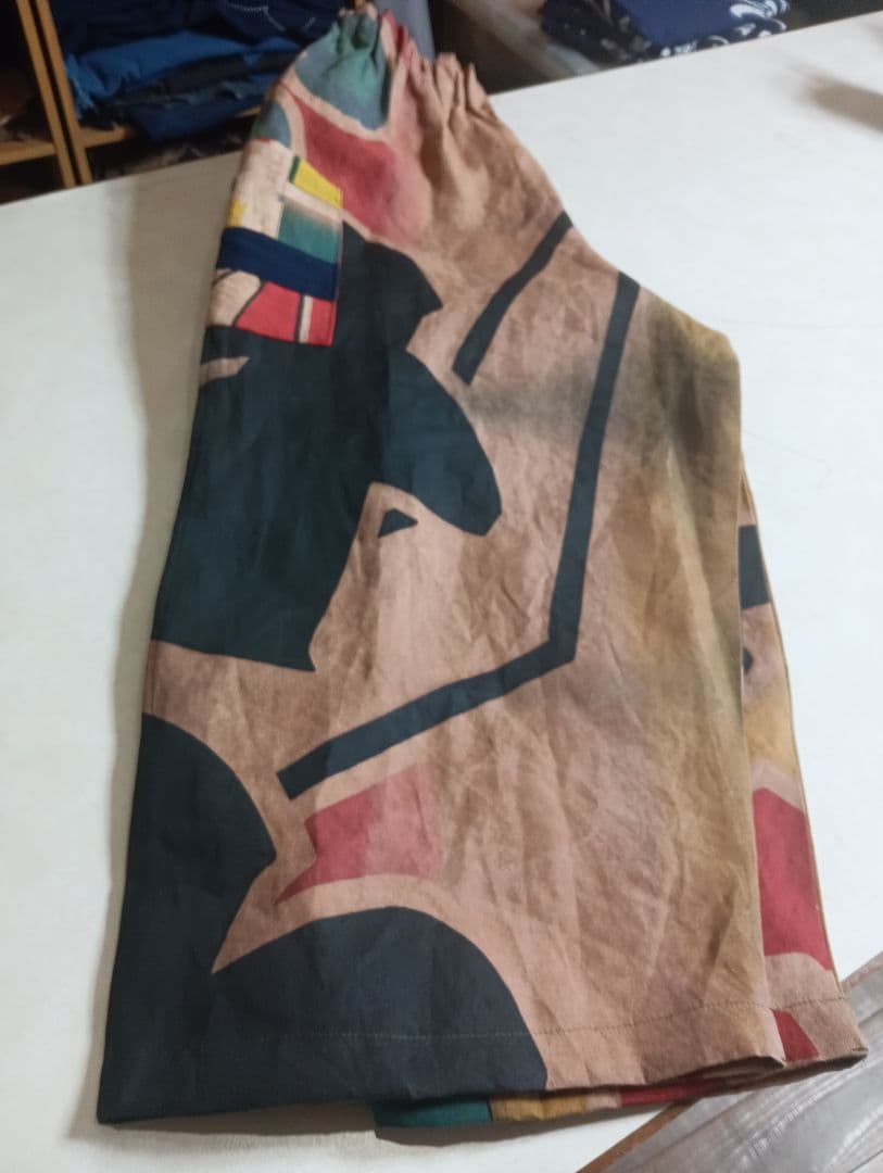 ★専用★大漁旗のワイドパンツ★柿渋染め★