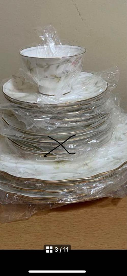 未使用ナルミ9296パステルガ一デン 27ディナーティ一碗皿38プラタ一