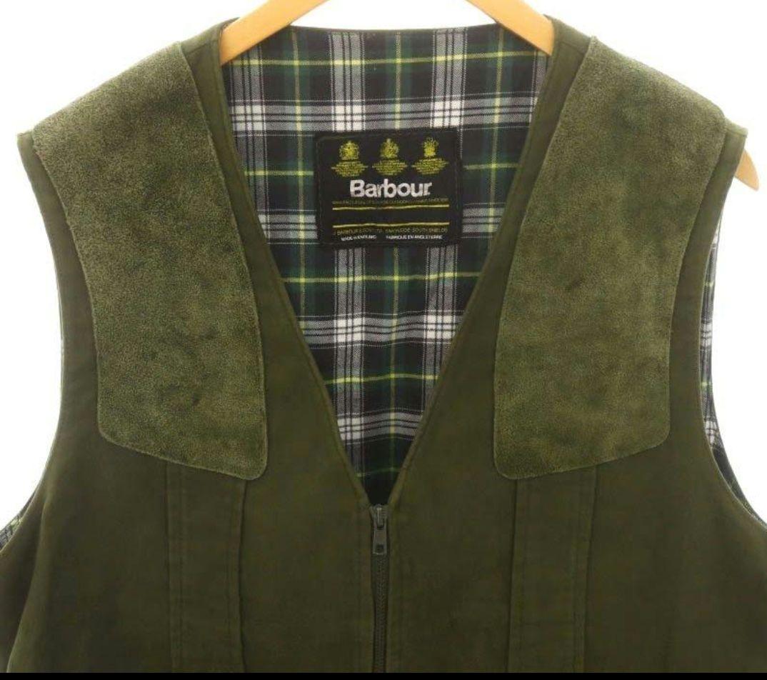 Barbour モールスキンベスト　グリーンカーキ