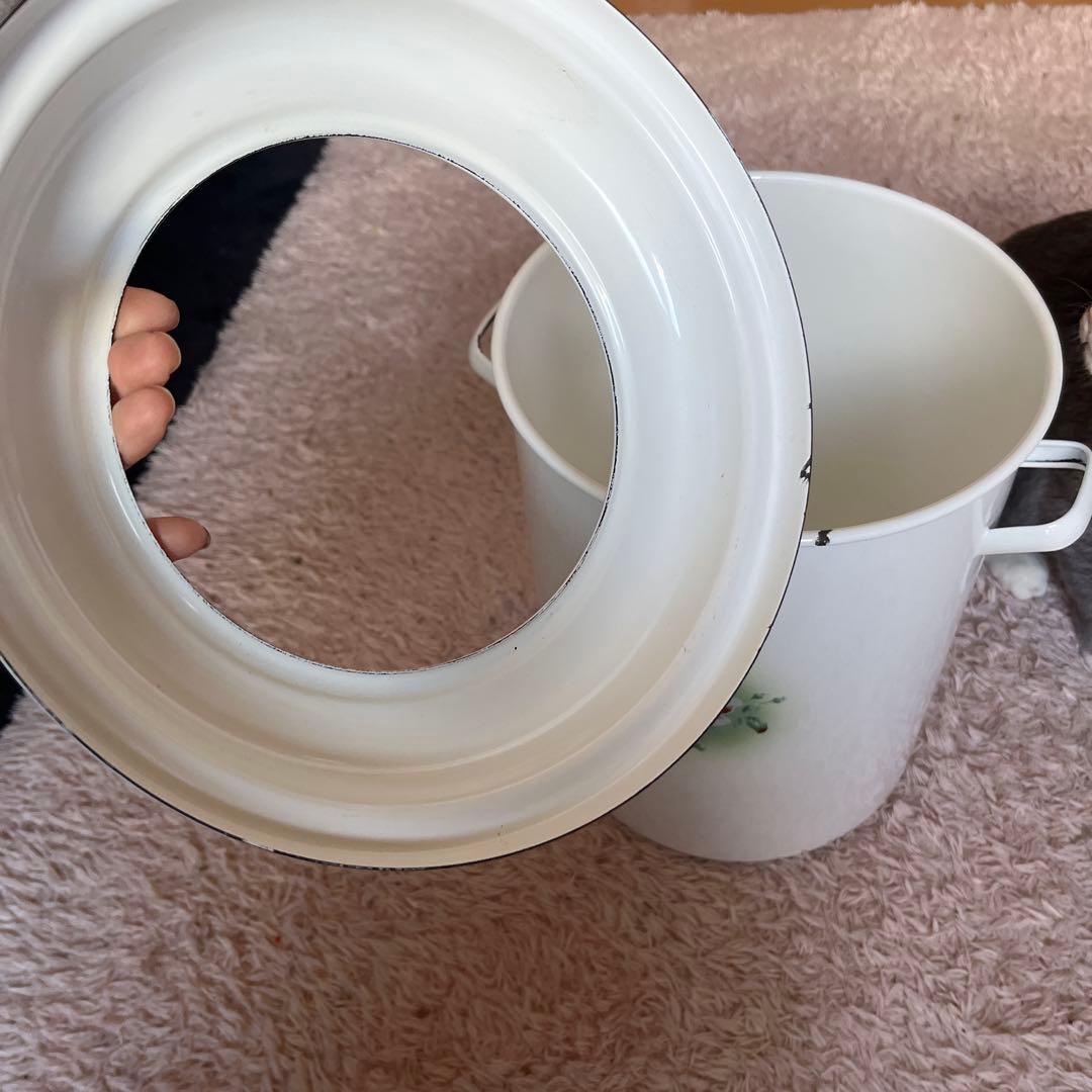 花柄陶器ごみ箱 中型イマン