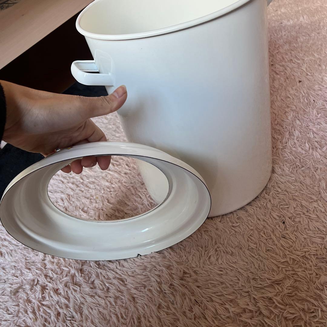 花柄陶器ごみ箱 中型イマン