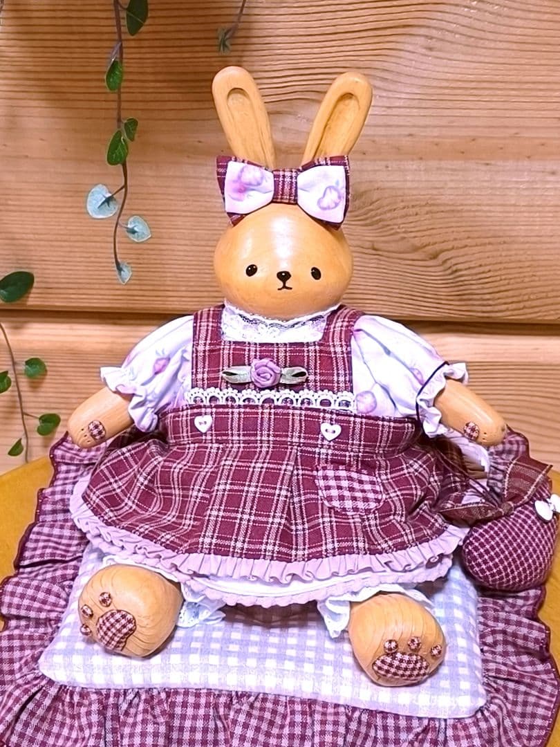 ⭐アメリカンカントリー雑貨♥️お座り上手ポッテリうさちゃんᕱ⑅ᕱ✳️おざぶ付き