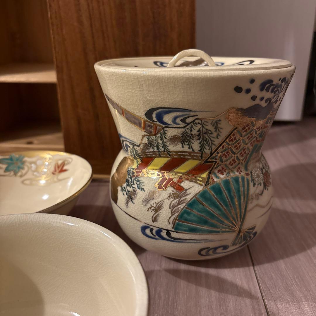 茶道具 茶碗　短柵箱　一式 京焼　平安　仁清　昌山作等