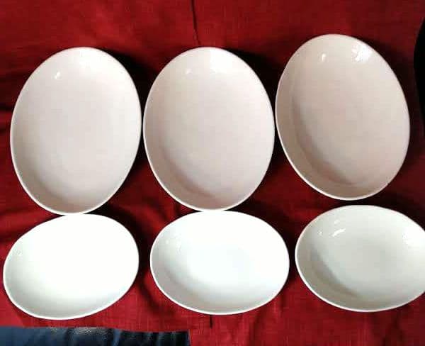 ♥20日まで特別限定♦超特大３１cm卵型大長皿♦約２０cm卵型中皿♦2種類6皿