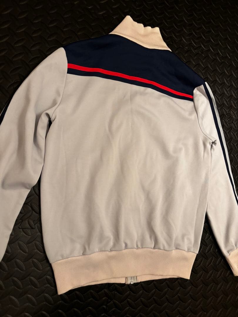 あのちゃん同型同色／80s アディダス ジャージ トラックジャケット灰紺赤