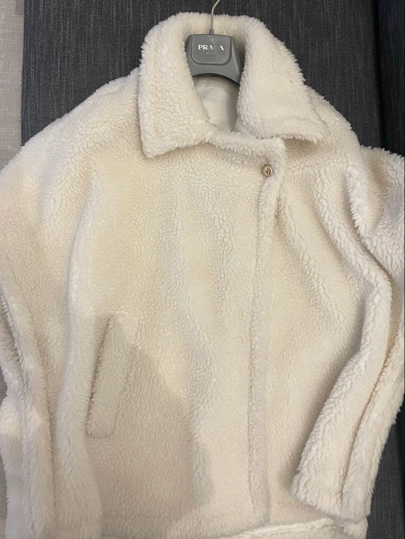 値下げ⭐︎birthdaybashボアコートホワイトポンチョ