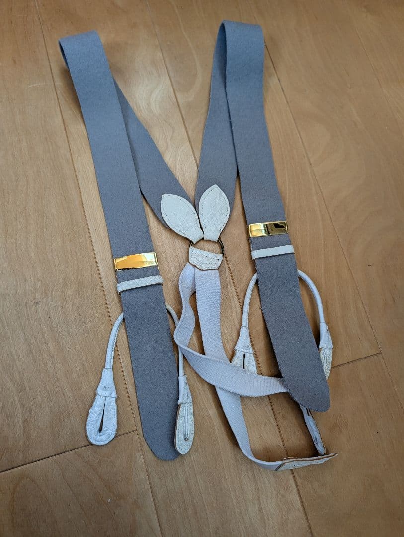  Thurston サスペンダー 4本セット／ボタン留め用 革エンド