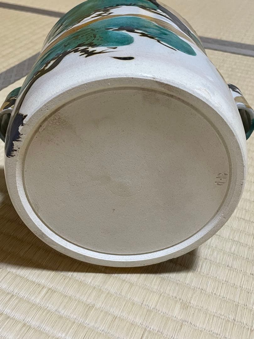 白井半七　水指　乾山写　老松の絵