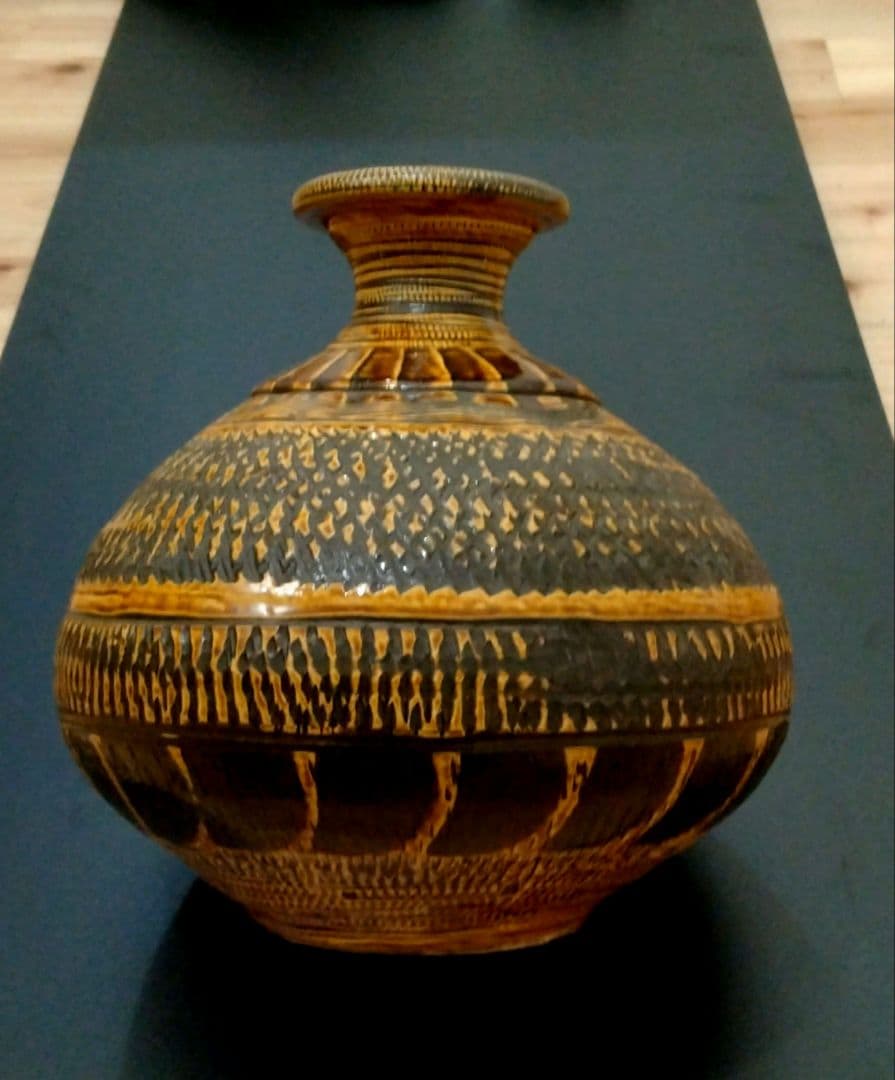 小鹿田焼　花瓶　坂本茂木　民藝