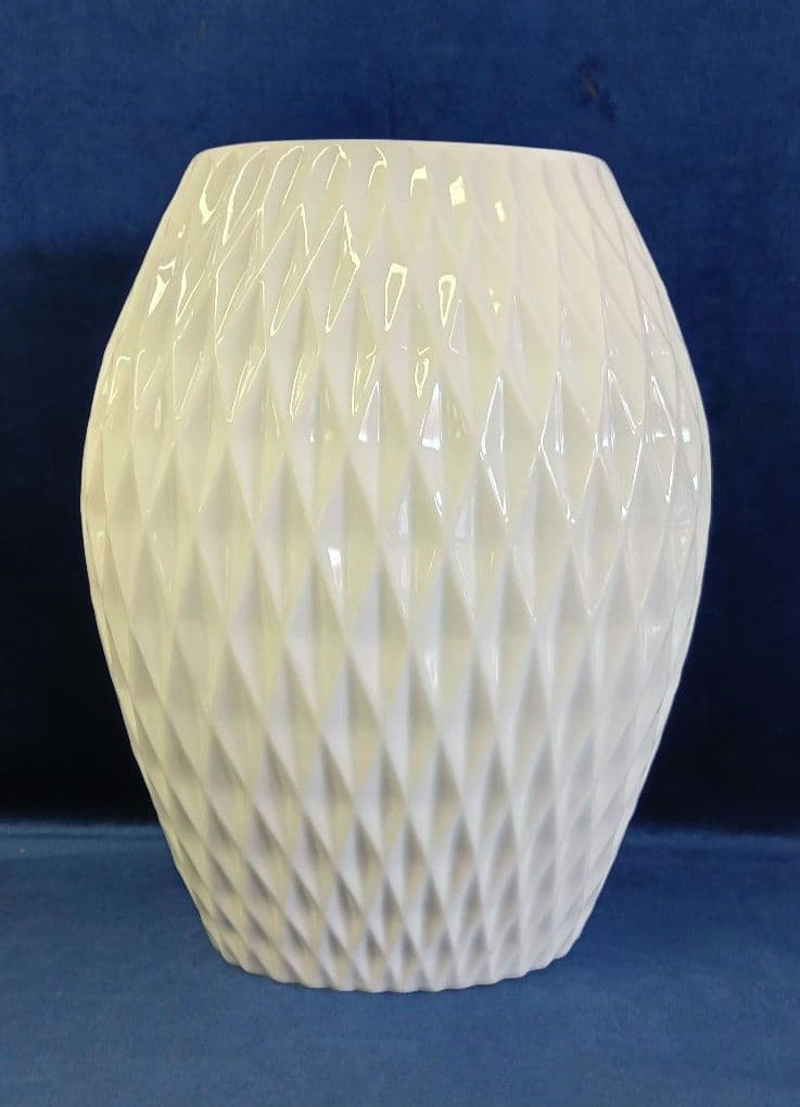 香蘭社　白磁　花瓶　ダイヤ　木箱入り　フラワーベース　花生　インテリア