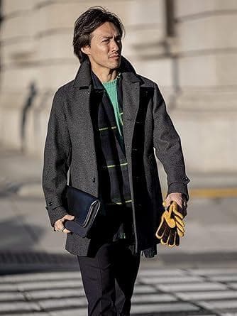 美品 SHIPS メルトン シングル ロングピーコート