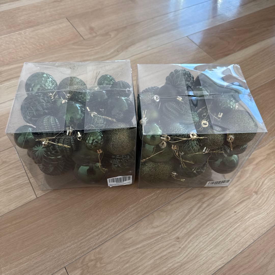 クリスマスオーナメント ダークグリーン 2セット