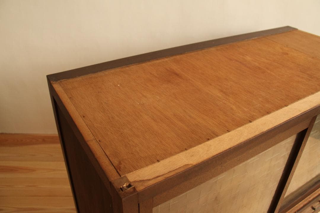 棚　両面引き戸　木製　アンティーク　古道具　古家具