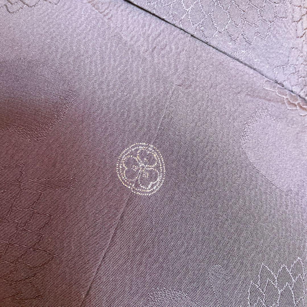 色無地　狢菊　地紋　紺色　躾糸付き　丸に片喰　シンプル　礼装　I1