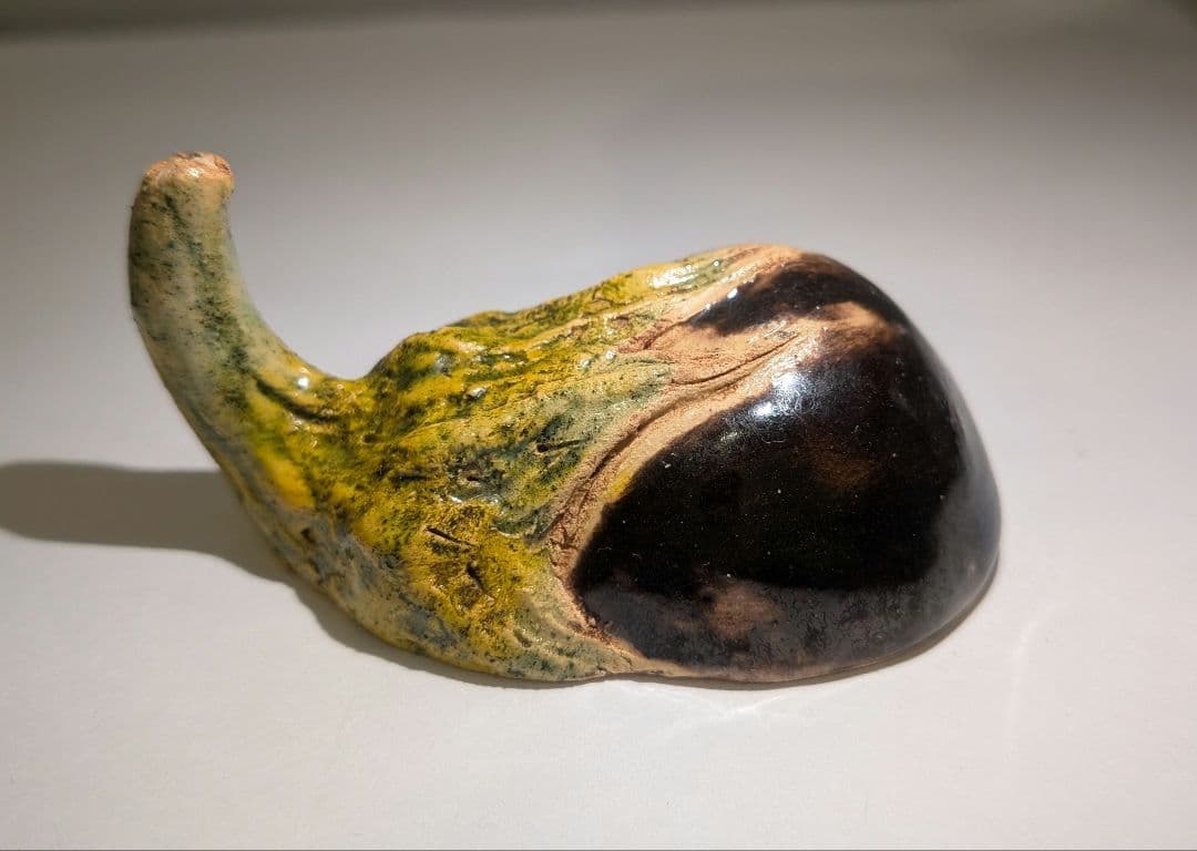 『佐々木二六』三代松柏庵　茄子割　香合　愛媛　二六焼　茶道具　共箱