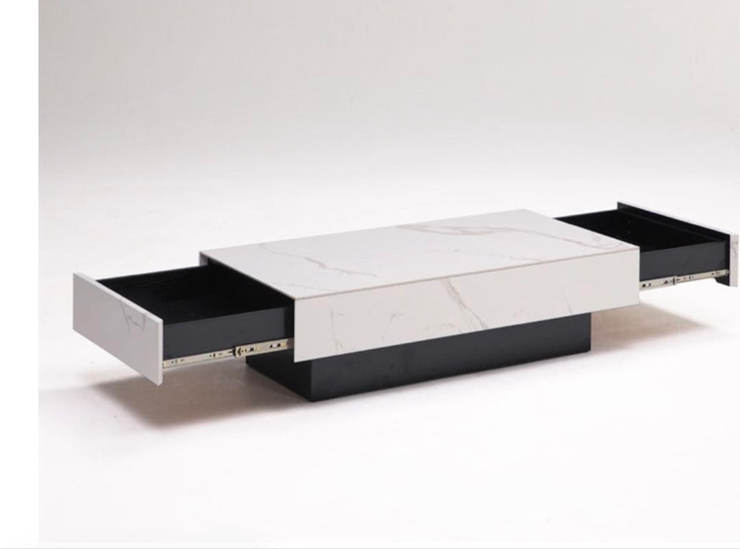 セラミック天板　ローテーブル 収納付