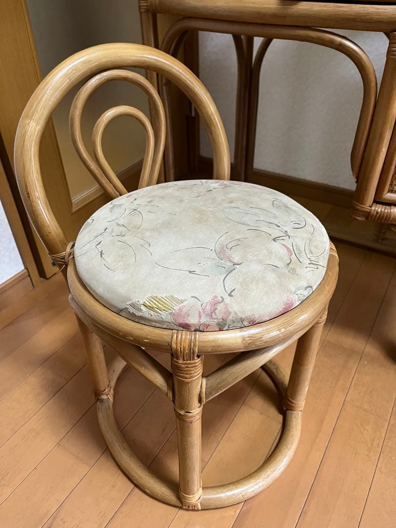 籐家具　籐　鏡台　ドレッサー　ビンテージ　ヴィンテージ　古家具