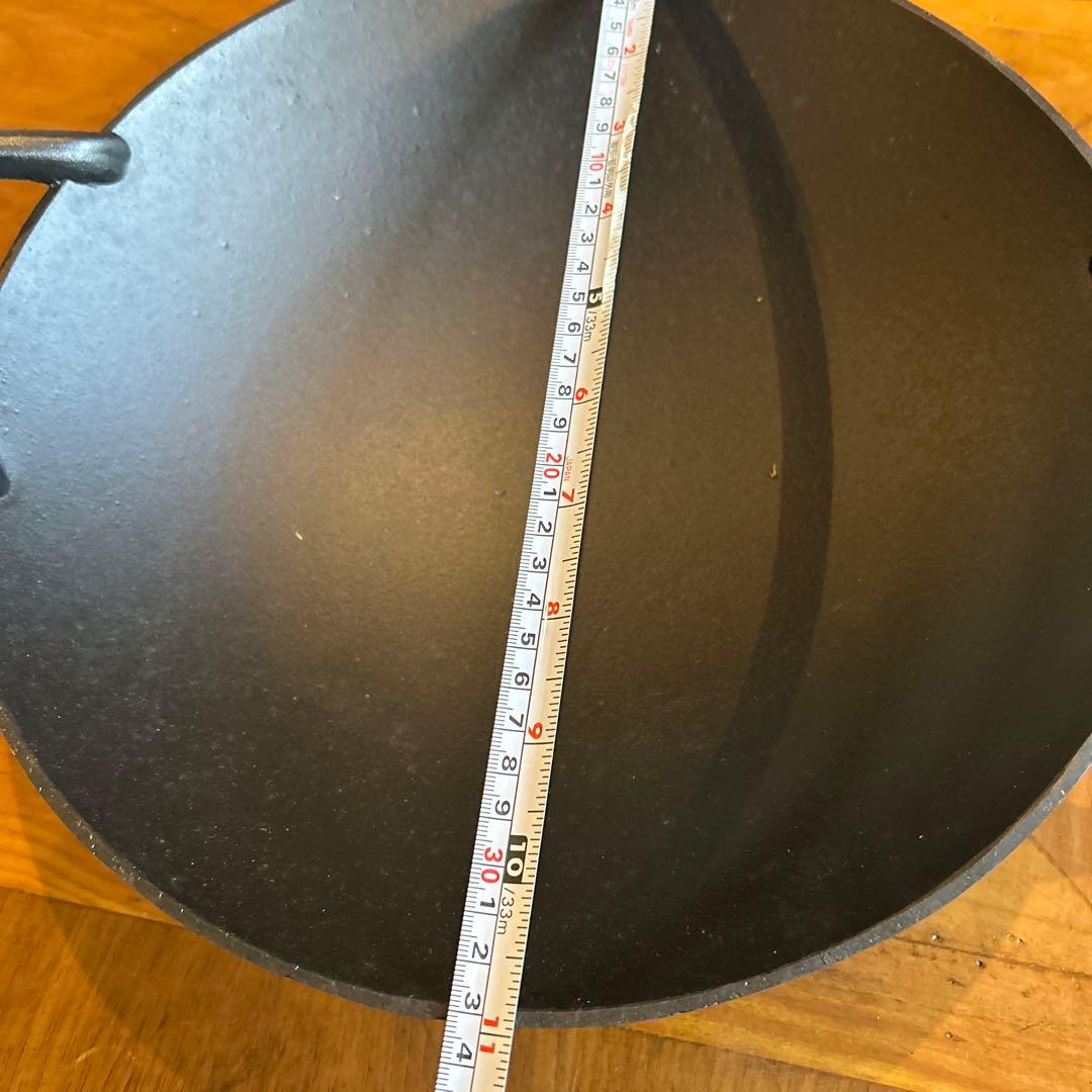 Shege南部鉄　盛栄堂　鋳鉄製 中華鍋 33cm ラタンハンドル