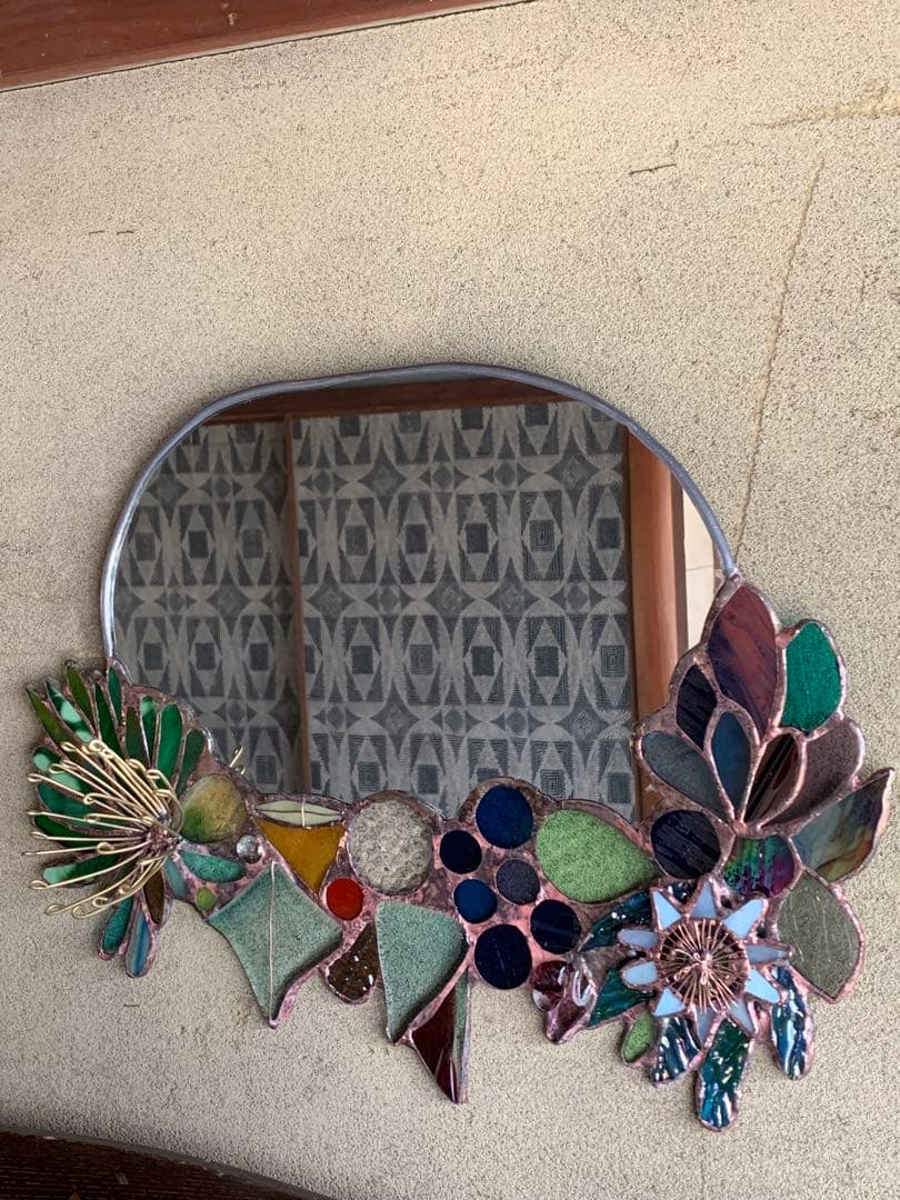 ボタニカルミラー　ステンドグラスミラー　鏡